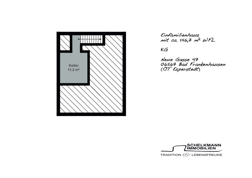Grundriss KG_EFH Esperstedt Reihenhaus Bad Frankenhausen/Kyffh�user