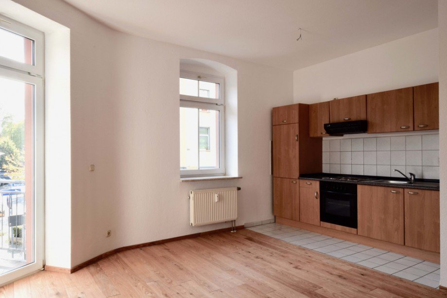 Wohnzimmer mit amerikanischer Ku Etagenwohnung Erfurt