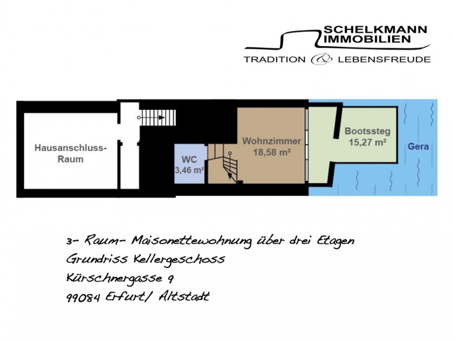 Grundriss Kellergeschoss Maisonettewohnung Erfurt