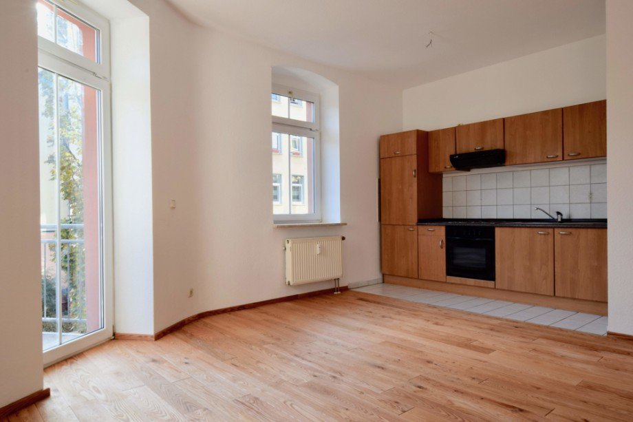 Modern und gem�tlich Amerikanische K�che im Wohnzimmer Etagenwohnung Erfurt
