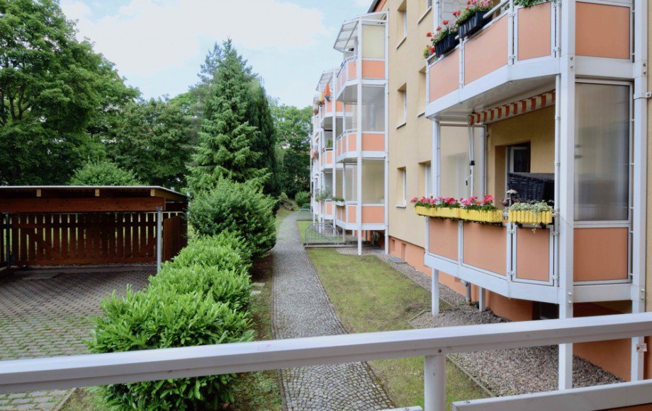 Blick vom Balkon Erdgeschosswohnung Erfurt