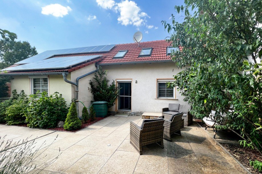 Terrasse am Esszimmer Reihenendhaus Am Ettersberg/ Berlstedt