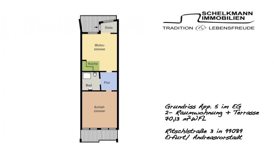 Grundriss (�hnlich) Erdgeschosswohnung Erfurt