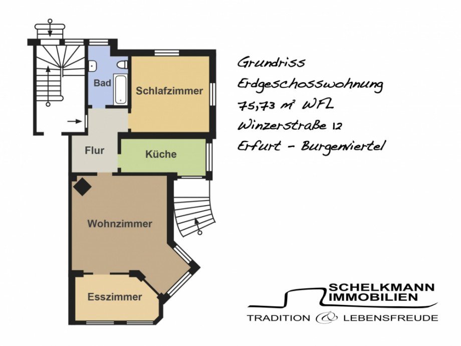 Grundriss Winzerstra�e 12 EG Erdgeschosswohnung Erfurt