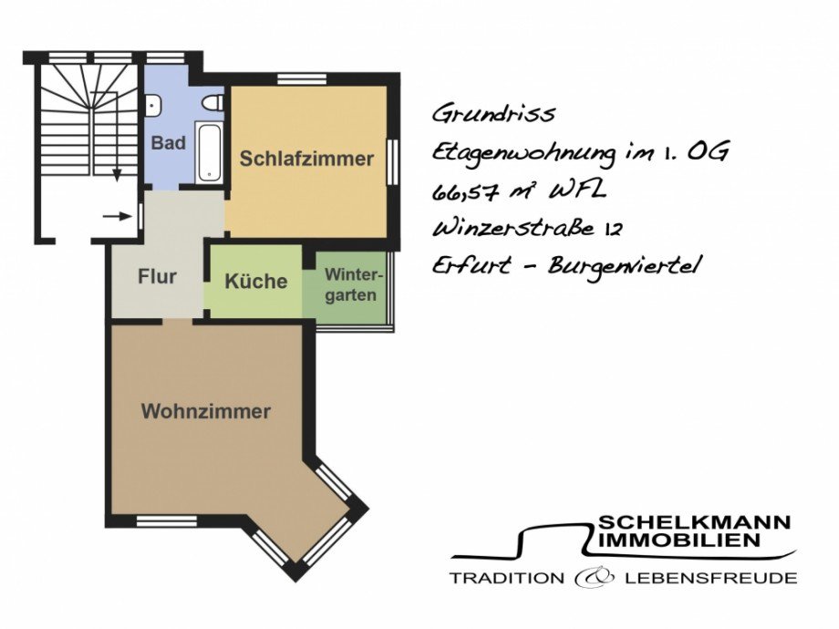 Grundriss OG Winzerstra�e 12 Etagenwohnung Erfurt