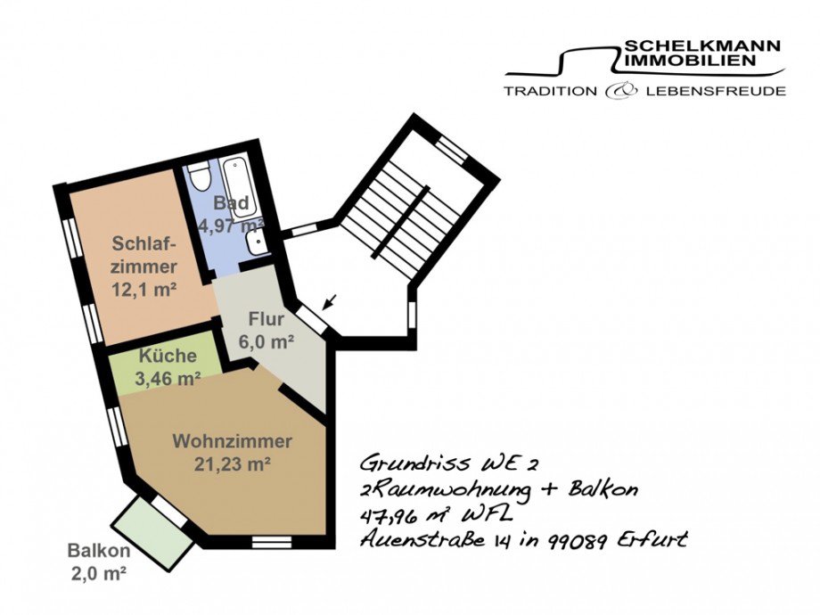 Grundriss WE2 Erfurt Auenstra�e14 Etagenwohnung Erfurt
