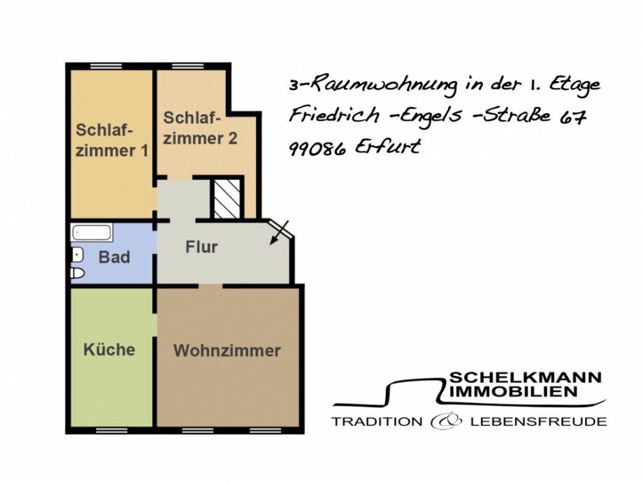 Grundriss Friedrich-Engels-Str. 67 Etagenwohnung Erfurt